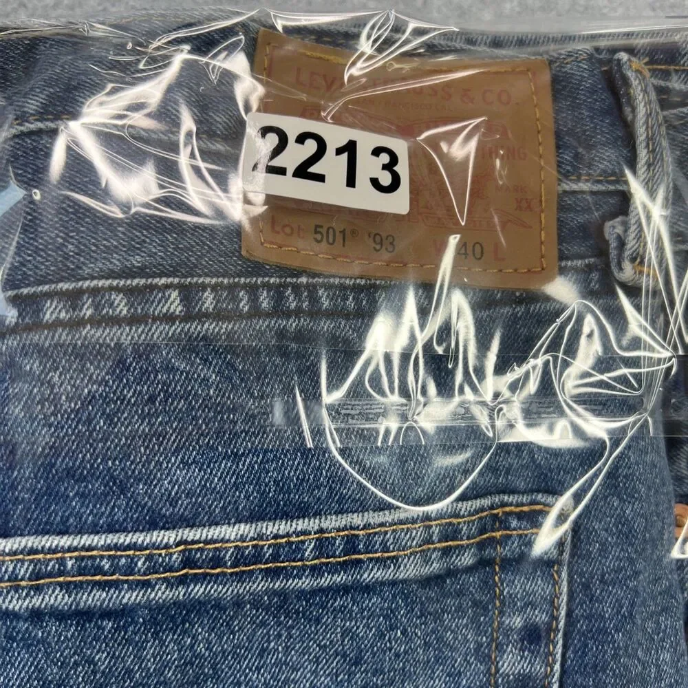 Levi's 501 '93 Jean Shorts Men's 40 Blue Medium Wash Denim Button Fly 90s Jorts